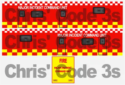 Code 3 Adhesive Vinyl Trailer Decal - Fire Incident Command - 1/50 1/76 1/148 • £7.50