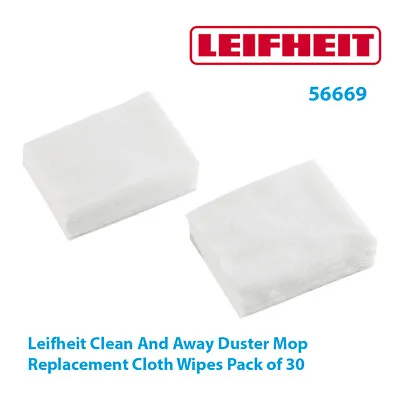 £6.95 • Buy Leifheit Clean And Away Duster Mop Replacement Cloth Wipes Pack Of 30 56669