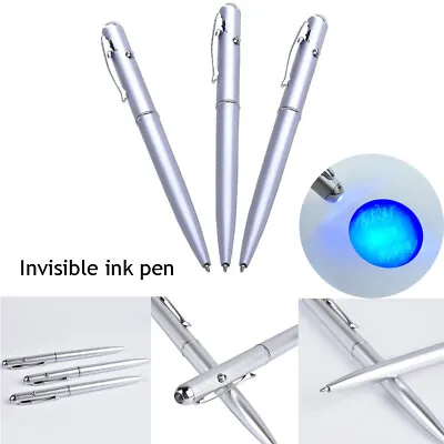 Silver 2 In1 Invisible Ink Magic Security Writing Secret Spy Pen With UV Light • $1.10