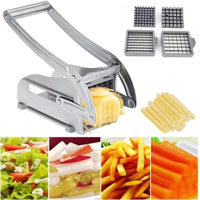 Stainless Steel Vegetable Chopper French Fry Cutter 2 Blades Potato Fruit Slicer • $19.78