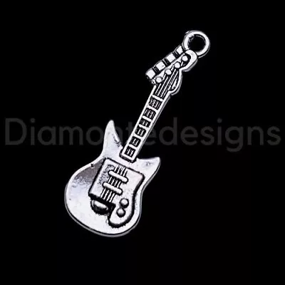 10 Pcs Tibetan Silver Electric Guitar Music Charms 30mm Instrument C289 • £2.39