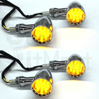 $66.37 • Buy 4x LED Motorcycle Bullet Blinker Turn Signal Lights For Suzuki Boulevard S40 S50