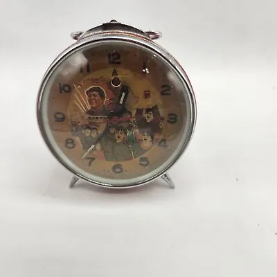 Vintage 1960s Chairman Mao Wind-Up Alarm Clock Moving Arm Untested • $12