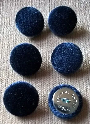 £1.05 • Buy Navy Pastiche Crushed Velvet 36L/23mm Upholstery Loop Back Buttons Blue
