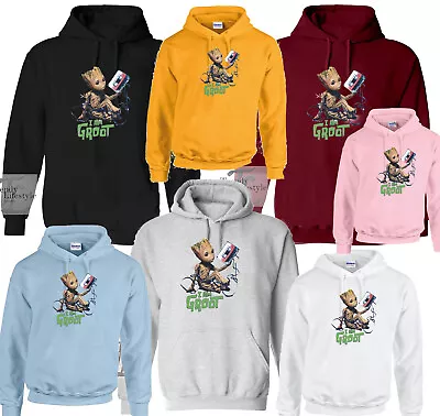  I Am Groot Cassette Print  Galaxies Wars Comics Trendy Hoodies 5 Color • £14.99