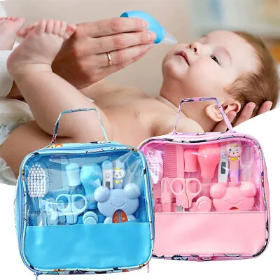 13Pcs Kids Health Care Kit For Newborn Infant Baby Nails Hair Cartoon Gift Blue • £9.69