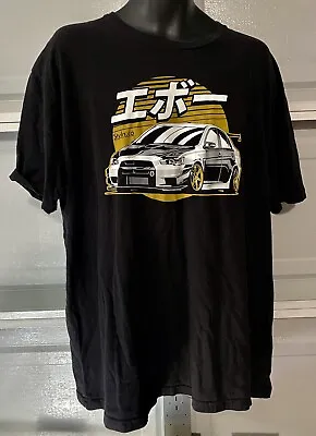 Mitsubishi EVO X T-Shirt | Adult Unisex Car Automotive Size 2XL Black And Gold • $12.99