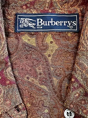 BURBERRY 1990's Button-Up Brown Paisley Long Sleeve Shirt Medium TRR Price: $155 • $10