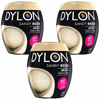 DYLON Washing Machine Fabric Dye Pod Sandy Beige 3 Packs Of 350g • £23.99