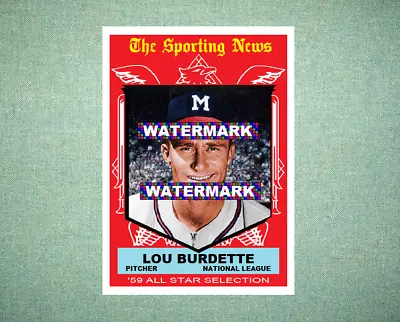 Lou Burdette All Star Milwaukee Braves 1959 Style Custom Baseball Art Card • $5.88