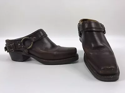 Fry Womens Ankle Harness Boots Slides Booties Brown Leather Size 8.5 M Vintage • $129.99