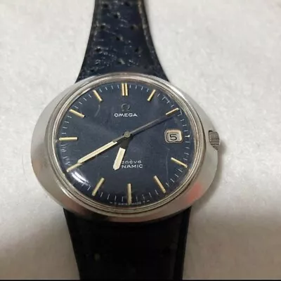 Omega Geneve Dynamic Watch Manual Men's Blue Dial Swiss Made Oval Vintage No Box • $501.50