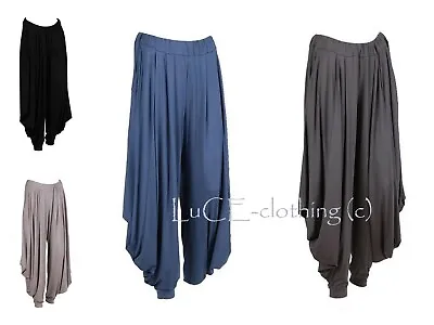 NEW Womens Italian Lagenlook Harem Pants Ladies Yoga Soft Stretch HAREM Trousers • £20.99