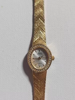 Sarah Coventry Quartz Womens Gold Toned 098 PC21 LSC198 Wrist Watch AS IS • $24.95