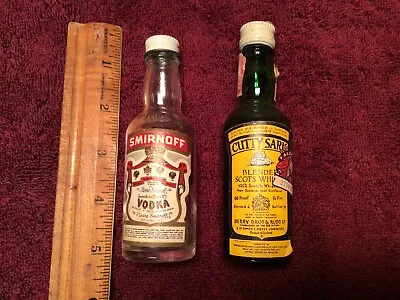 Vintage Airplane Bottle Whiskey Vodka Lot Of 2. Smirnoff Cutty Sark • $10