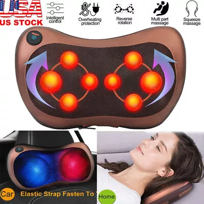 Shiatsu Shoulder Neck Back Massage Pillow W/ Heat Deep Kneading Cushion Massager • $29.50