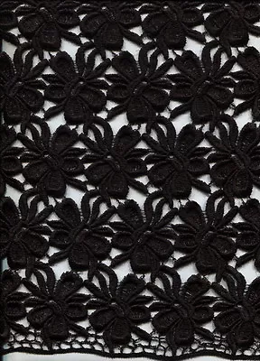 13  Black Venice Venise Lace Flower Fabric Trim  • $9.98