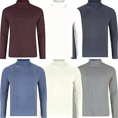 Mens Roll Neck Jumper Lightweight Baselayer T-Shirt Top Turtle High Polo Neck • £9.99