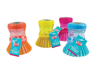 6 X Soap Dispensing Washing Up Scrubber Soap Brush Kitchen Dispenser Liquid • £9.99