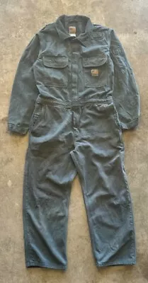 Vintage Carhartt Green Cover-alls Mens Size 38 Very Rare Fire Resistant Carhartt • $140