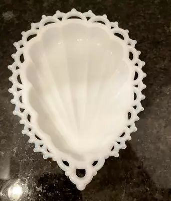 *Vintage* Vintage Westmoreland Shell Shaped Milk Glass Dish With Lace Edge • $25