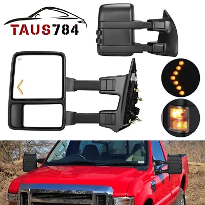 Tow Mirrors For 1999-2007 Ford F250 F350 F450 F550 Power Heated Arrow Signals • $120.69