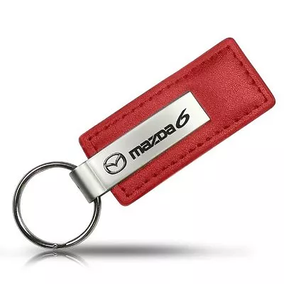 Mazda 6 Logo Red Leather Key Chain • $16.99