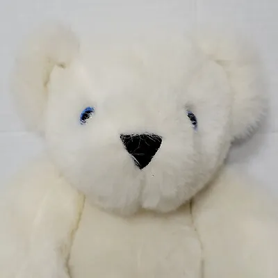 Authentic Vermont Teddy Bear Company White Jointed Teddy Bear Plush Vintage • $12.74