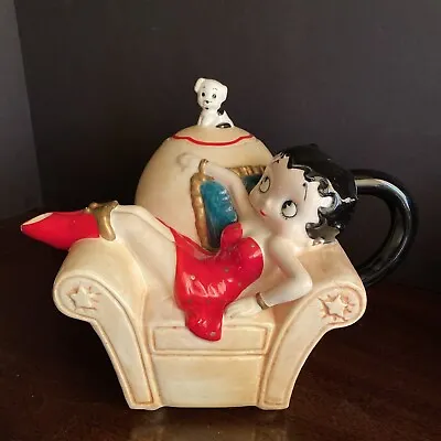 Vintage Betty Boop Holiday Teapot W Pudgy (1995) By Vandor - Pelzman Designs • $31.50