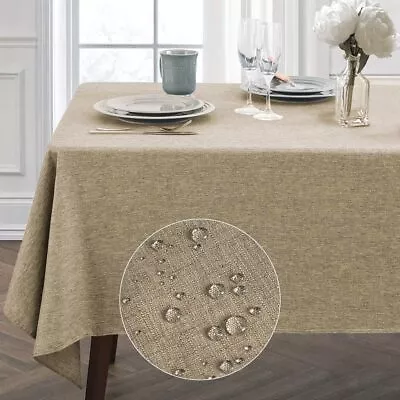 JUCFHY Rectangle Table ClothLinen Tablecloth Heavy Duty FabricStain Resistant • $39.92