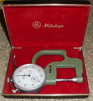 Mitutoyo No.7304 Flat Anvil Dial Thickness Gauge 2416 Mint Original Box 1970's? • $124.99