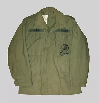 Vtg 1970s Vietnam War Seabees Field Jacket Small Regular M65 US Army Military • $112.49