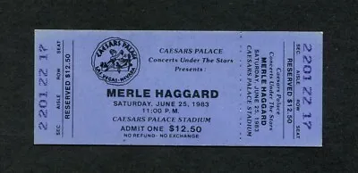 Merle Haggard 1983 Unused Concert Ticket Caesars Las Vegas Okie From Muskogee • $24.95