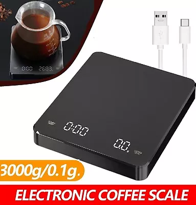 Kitchen Electronic Digital Coffee Scale W/ Timer High Precision Display 3Kg/0.1g • $33.99