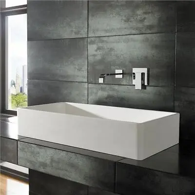 Stone Resin Bathroom Basin  Extra Large Rectangle Countertop Matt Finish SInk  • £270