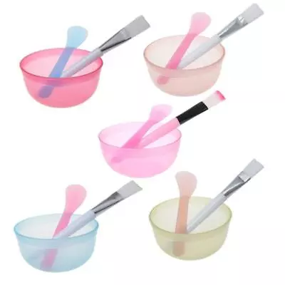 3Pcs Makeup Beauty DIY Facial Face Mask Bowl Brush Spoon Stick Tool Kit • £2.95