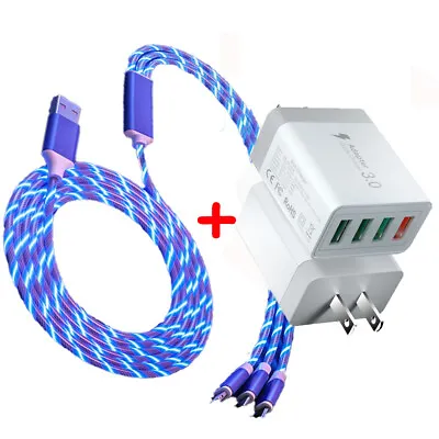 Fast USB Charging Cable Universal Multi Function Cell Phone 3 In 1 Charger Cord • $7.59