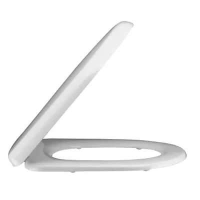 Nuie White D-Shaped Soft Close Toilet Seat Top Fixing Easy Clean Modern White • £23.95