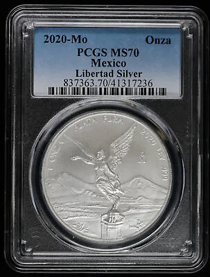 2020 Mo Mexico 1 Oz Silver Libertad Onza PCGS MS 70 | BU Uncirculated UNC • $119.95