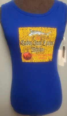 $9.99 • Buy Womens Mexico Vacation Blue Tank Top Large Cabo San Lucas Beach NEW FREE Ship