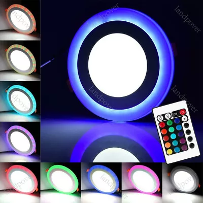 Dual Color RGB LED Ceiling Panel Light Recessed Downlight Spot Lamp Ultraslim UK • £6.99