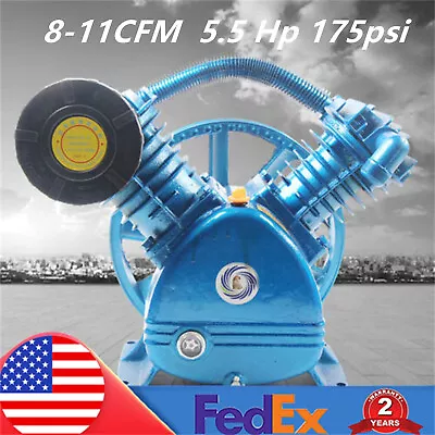 5HP V Style 2-Cylinder Air Compressor Pump Motor Head Double Stage 175PSI • $204.25