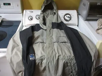 Eddie Bauer Gray And Black Hooded Rain Jacket And Pants. Men's XL • $20