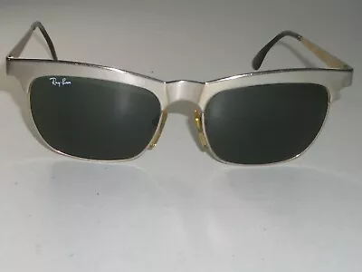 Vintage B&l Ray-ban W0755 Brushed Gold Finish G15 Uv Nuevo Wayfarers Sunglasses • $187.49