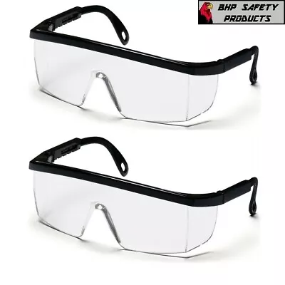 2 Pcs Clear Lens Safety Goggles Glass Work Lab Protective Chemical Over Glasses • $7.25