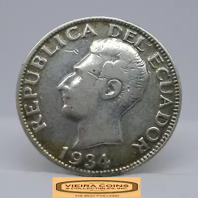 1934 Ecuador Phila-USA Silver Un Sucre - #C35895NQ • $19.99