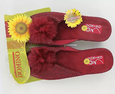 New Domino Wedge Peep Toe Slides Slippers - Marabou - Size 36 = 5.5 Or 6 • $10