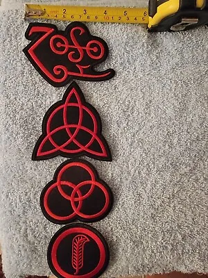 4 Led Zeppelin Rock Patch Lot Symbols Jones Plant Bonham Page Sew On Iron  • $16