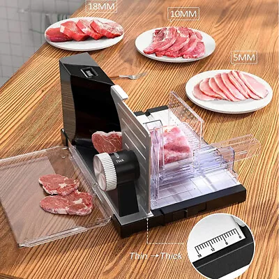 Meat Slicer Electric Deli Food Bread Cheese W/ Removable Stainless Steel Blade • £48.59