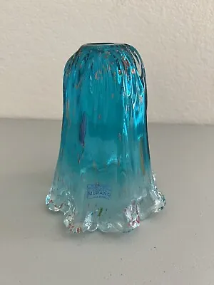 Vintage Murano Blue Glass Millefiori 6 Inch Lily Lamp Shade • $79.99